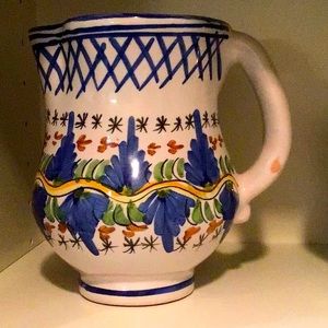 Lario Italian Ceramic blue green yellow Pitcher Italy